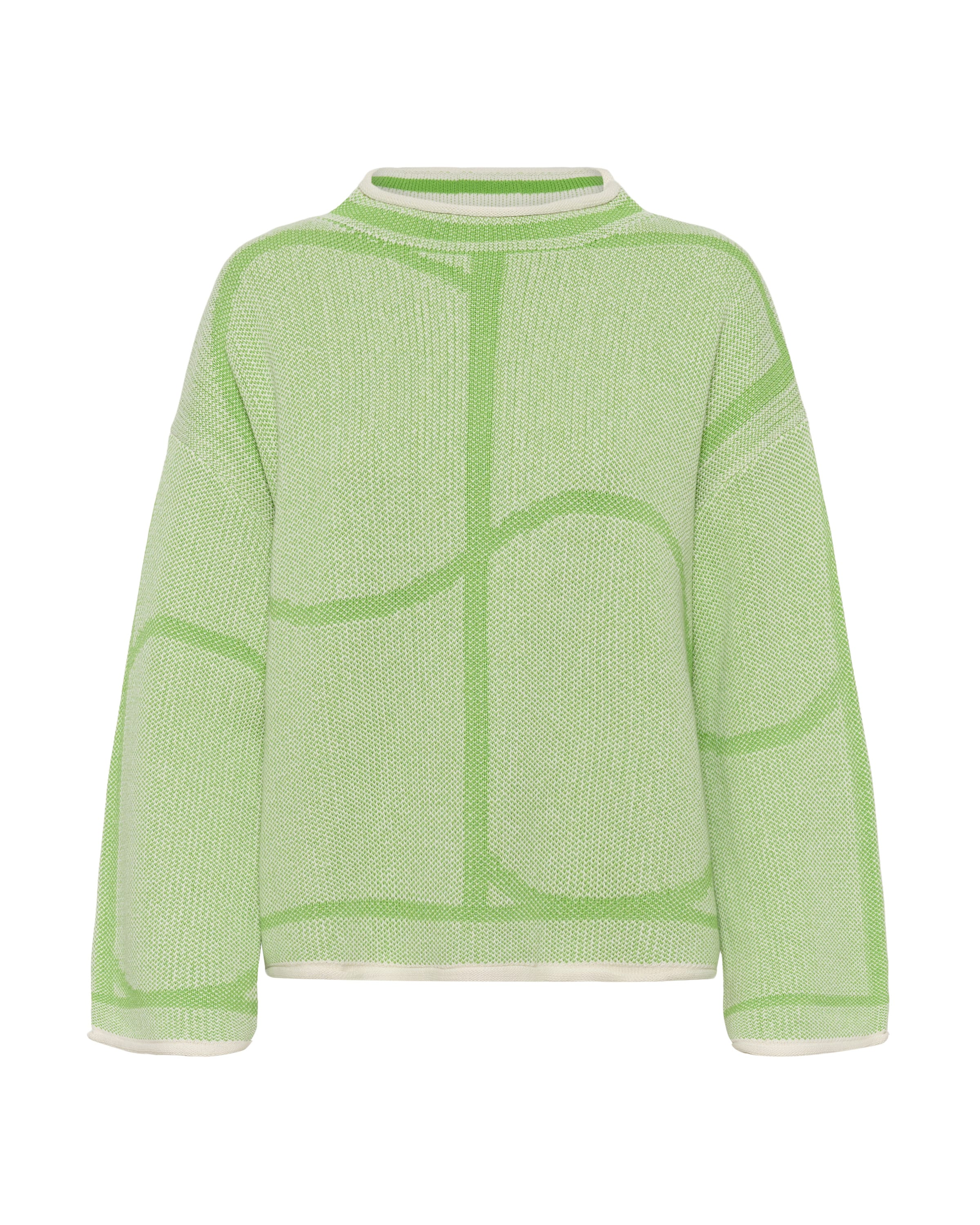 SOAKED IN LUXURY Trui 'SLRava Mono' in de kleur Crème / Kiwi, Productweergave