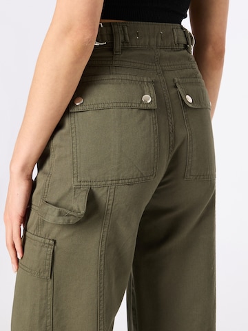 Warehouse Široke hlačnice Kargo hlače | zelena barva