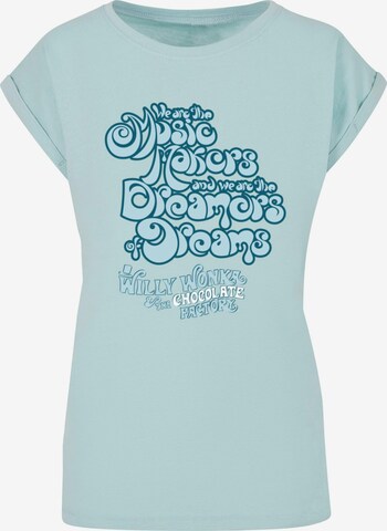 ABSOLUTE CULT T-Shirt 'Willy Wonka - Swirly' in Blau: predná strana