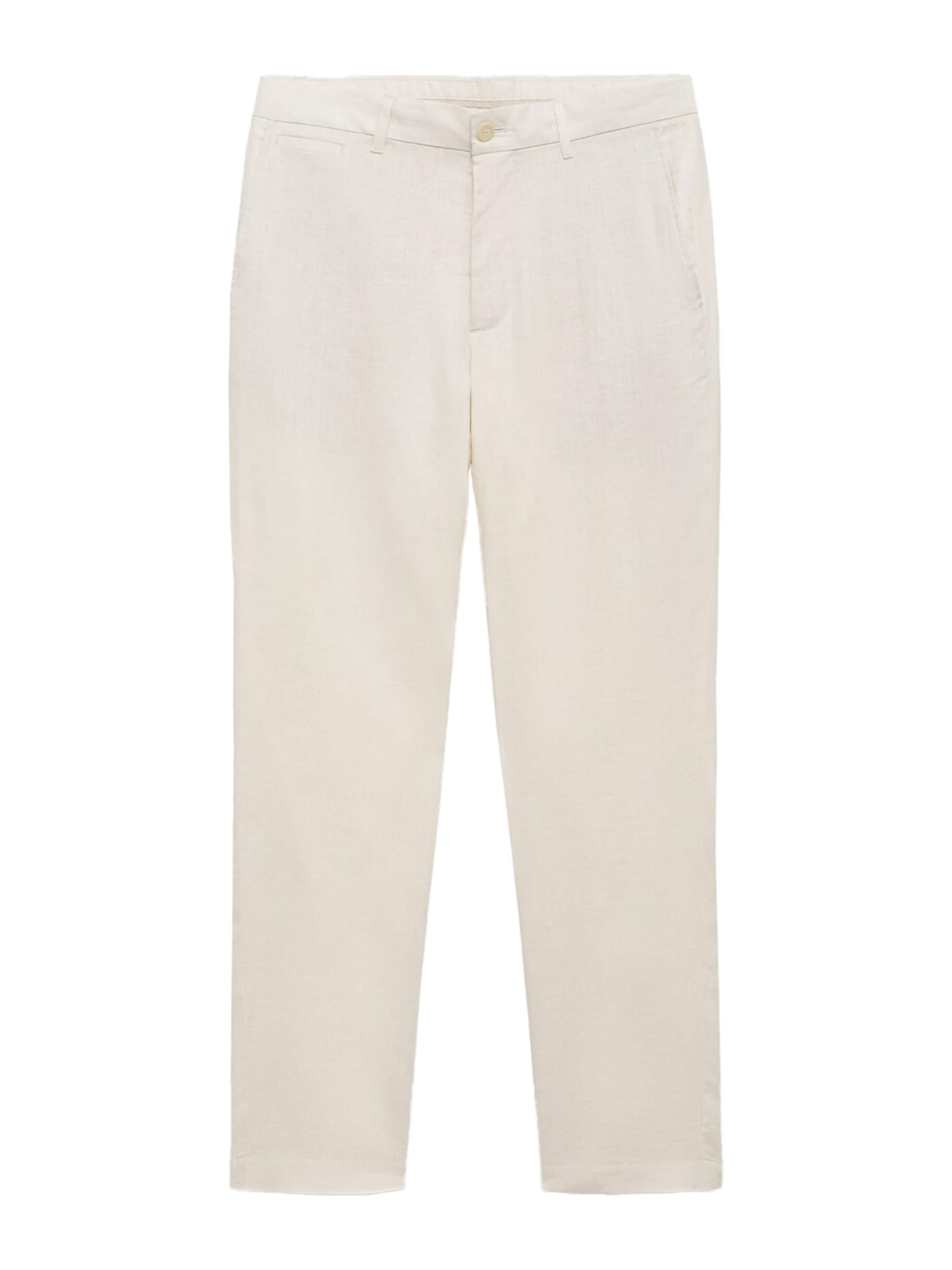 MANGO MAN Slimfit Housut 'Oyster' värissä valkoinen: etupuoli