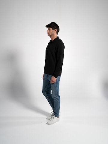 GORG Shirt 'Herren Langarm Poloshirt aus 100% Bio-Baumwolle' in Zwart