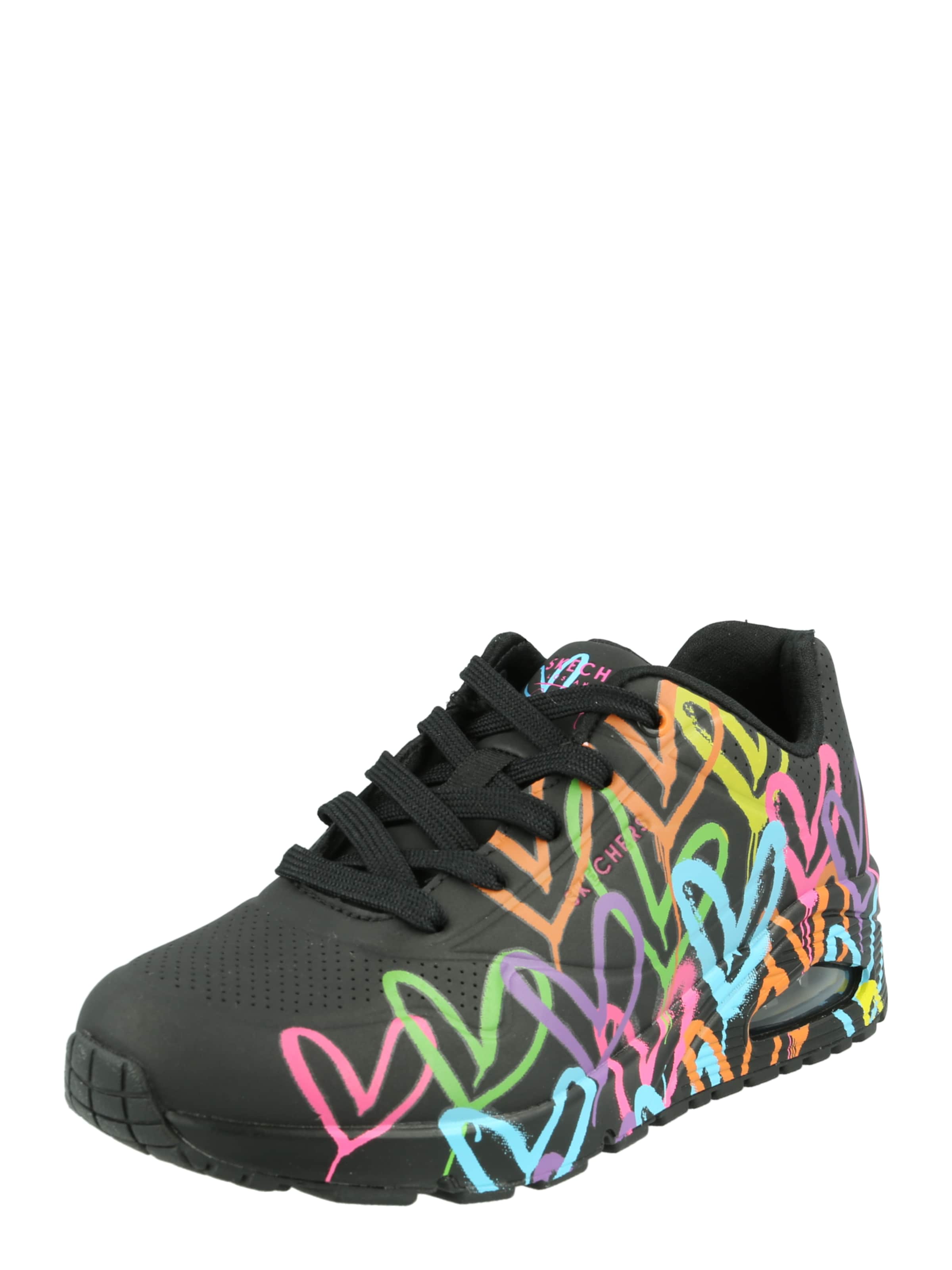 Baskets basses 'Uno-Highlight Love' SKECHERS en noir : devant