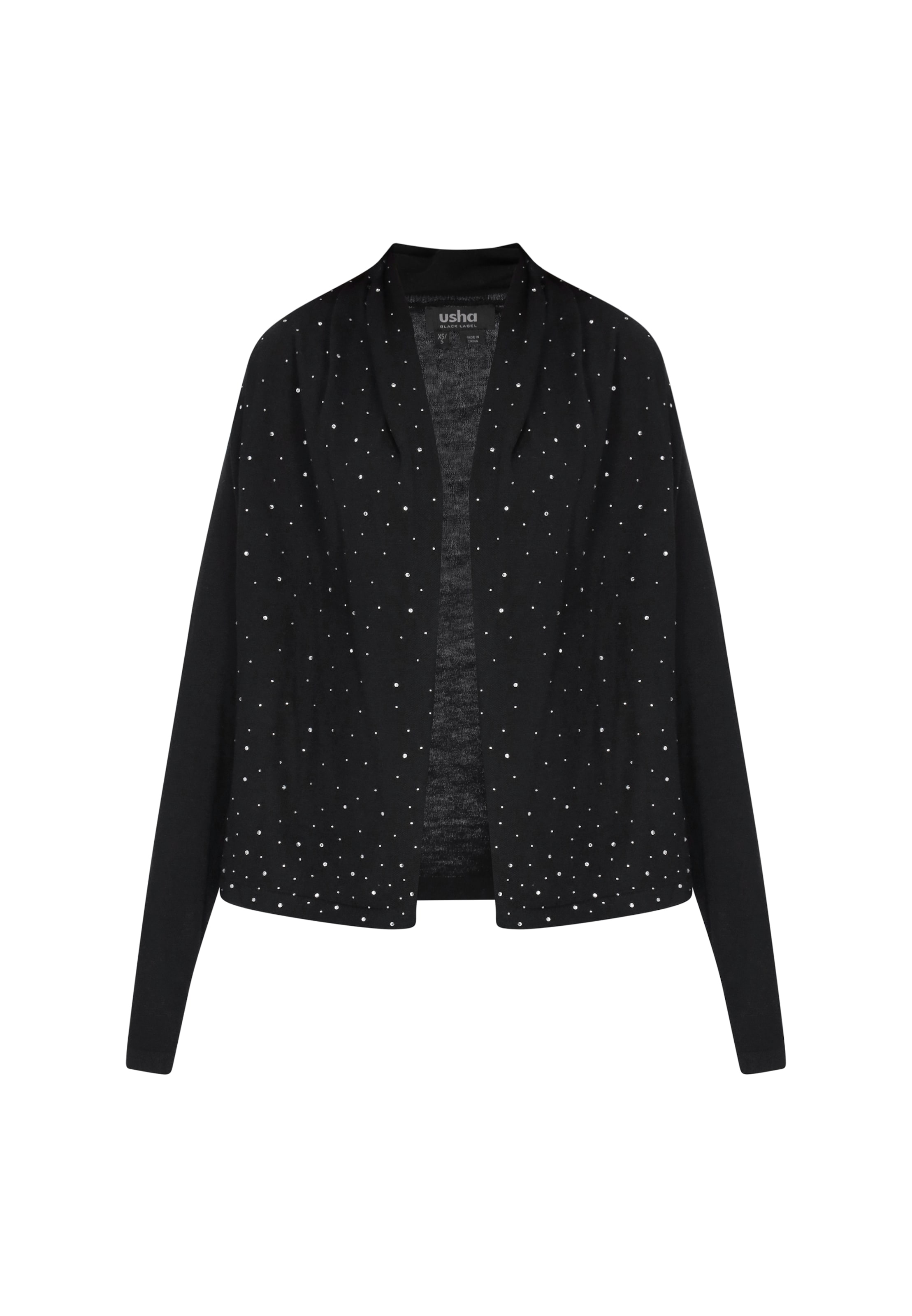 usha BLACK LABEL - Cárdigan 'Elegant' en negro: frente