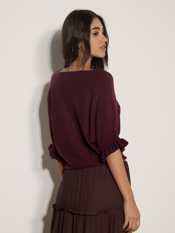Apricot Soft Knit Batwing Top ' ' in Rot
