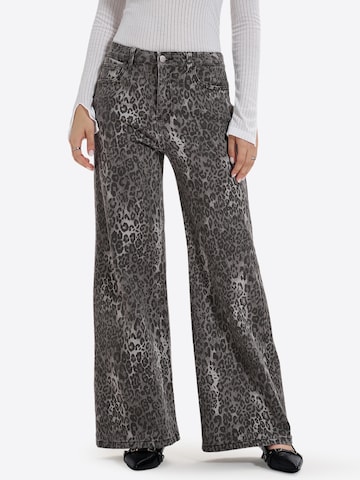 Wide leg Jeans de la Imily Bela pe maro: față