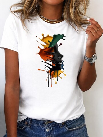 RMK Shirt 'Farbspritzer' in White