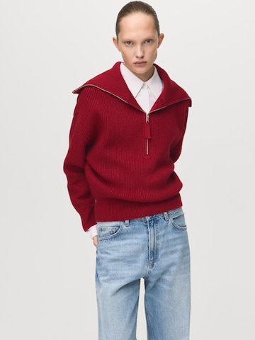 Pulover 'Rizin' de la MANGO pe roșu: față