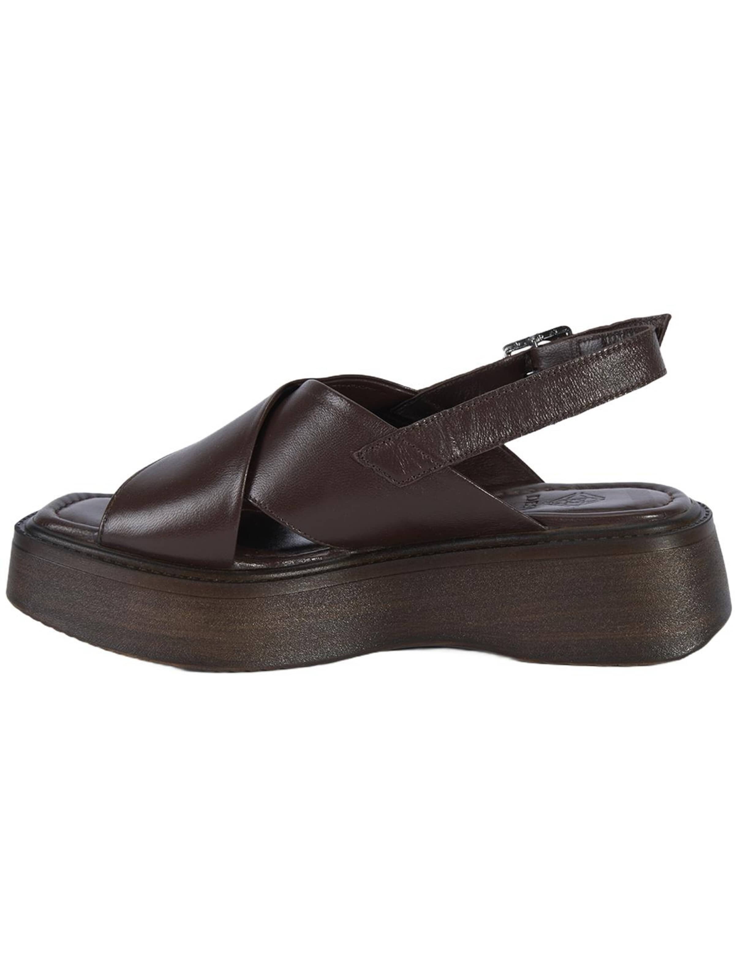 Sandales à lanières 'Keilsandalen' Desa en marron : devant