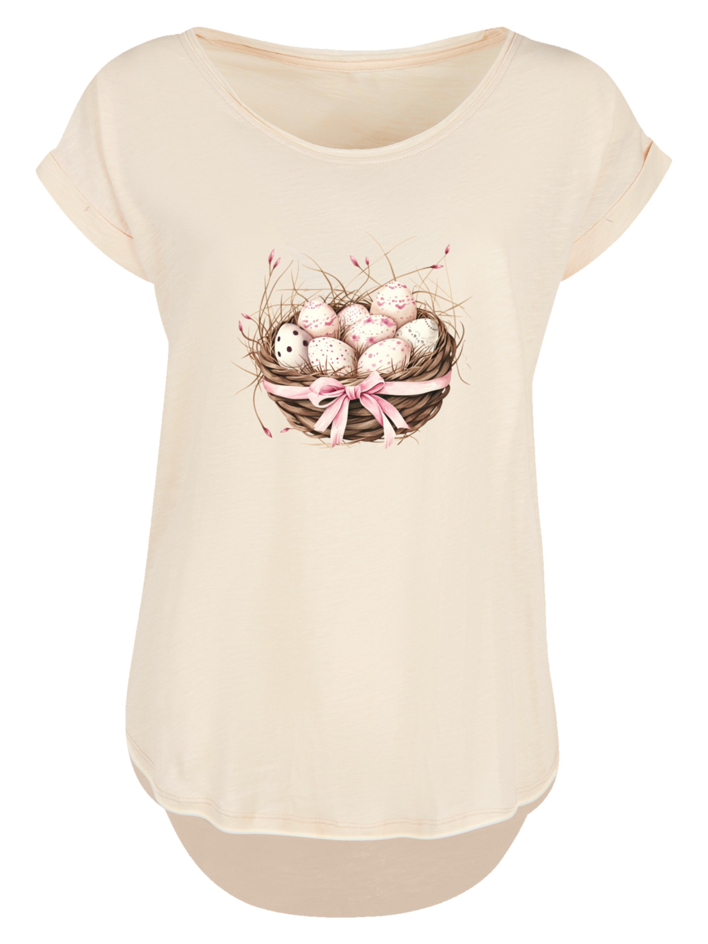 F4NT4STIC Shirt 'Osterei Nest Korb Dekor' in Beige: front