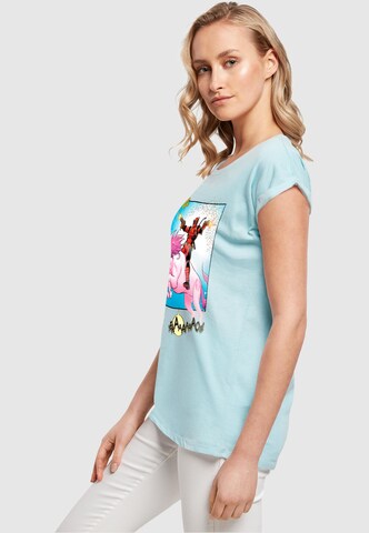 ABSOLUTE CULT T-Shirt 'Deadpool - Unicorn Battle' in Blau