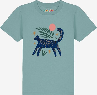 watabout.kids Shirt 'Love and flex' in 104 in Navy / Emerald / Dark green / Rose, Item view