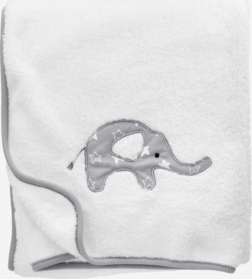 Baby Sweets Baby Blanket 'Little Elephant' in White: front