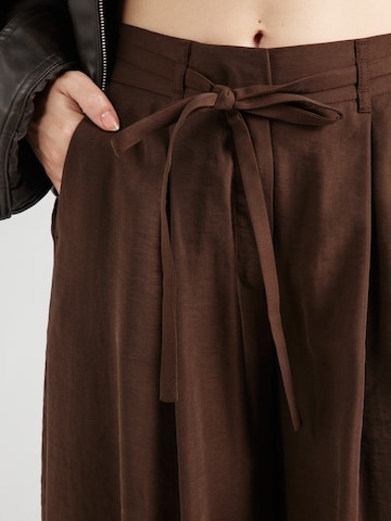 MORE & MORE Wide leg Παντελόνι πλισέ σε καφέ
