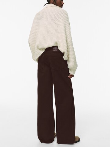 Pull&Bear Szeroka nogawka Jeansy w kolorze brązowy