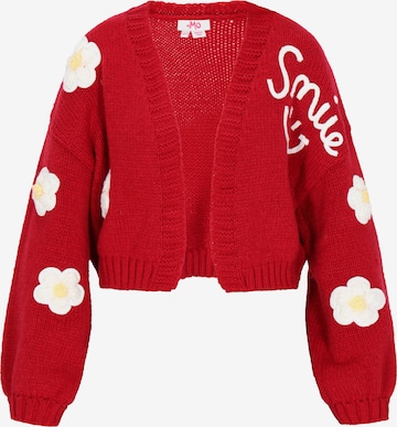 MYMO Neuletakki värissä punainen: etupuoli