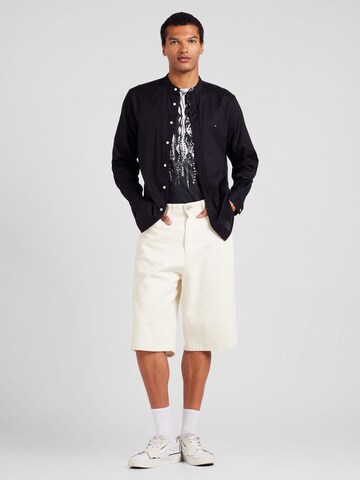 TOMMY HILFIGER Regular Fit Hemd 'Flex' in Schwarz