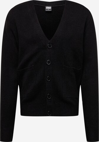 Urban Classics Knit Cardigan in Black: front