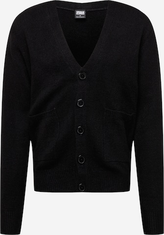 Urban Classics Knit Cardigan in Black: front