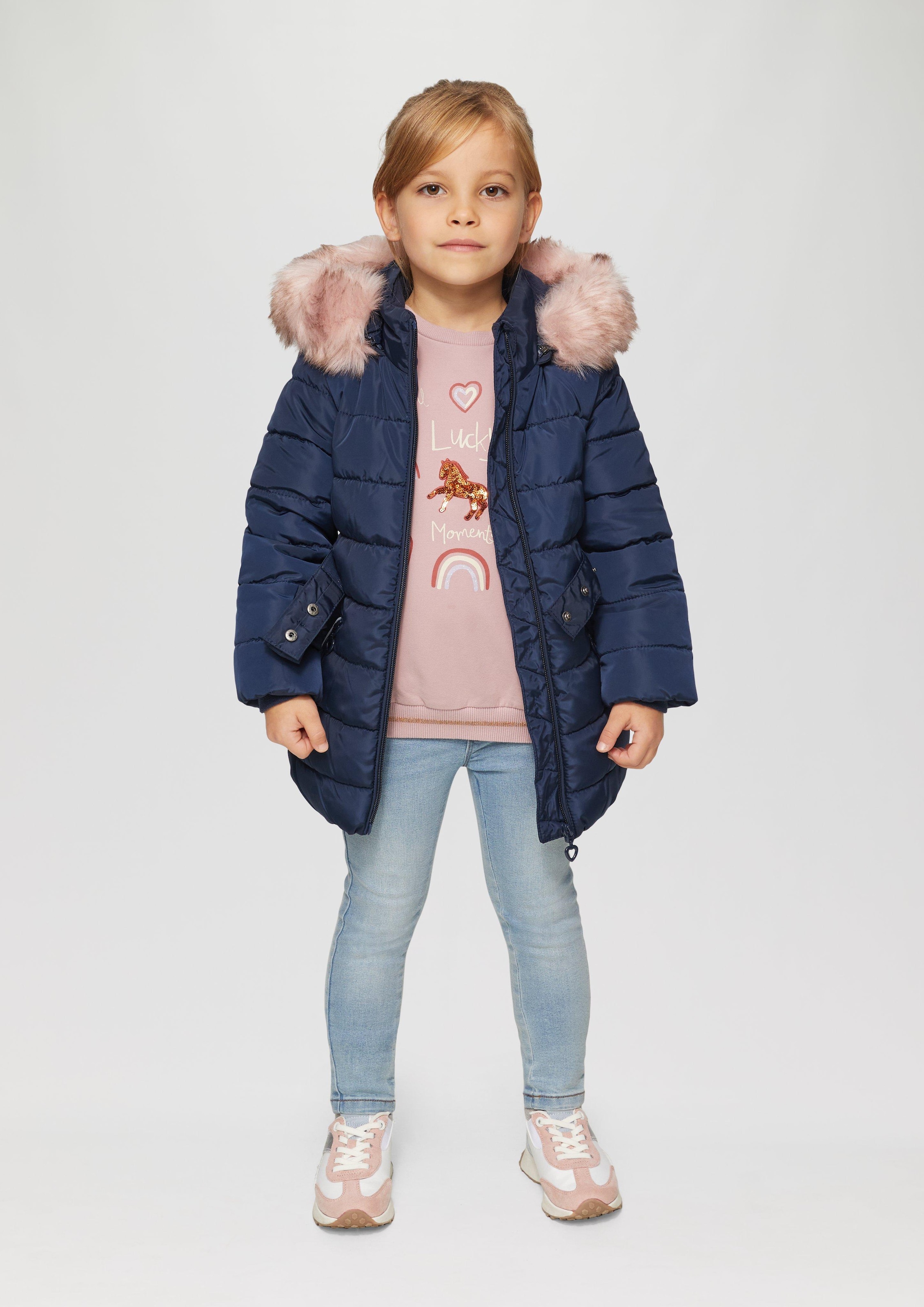 s.Oliver RED LABEL Regular fit gewatteerd jack met gequilt hart in roze online kopen | P&C