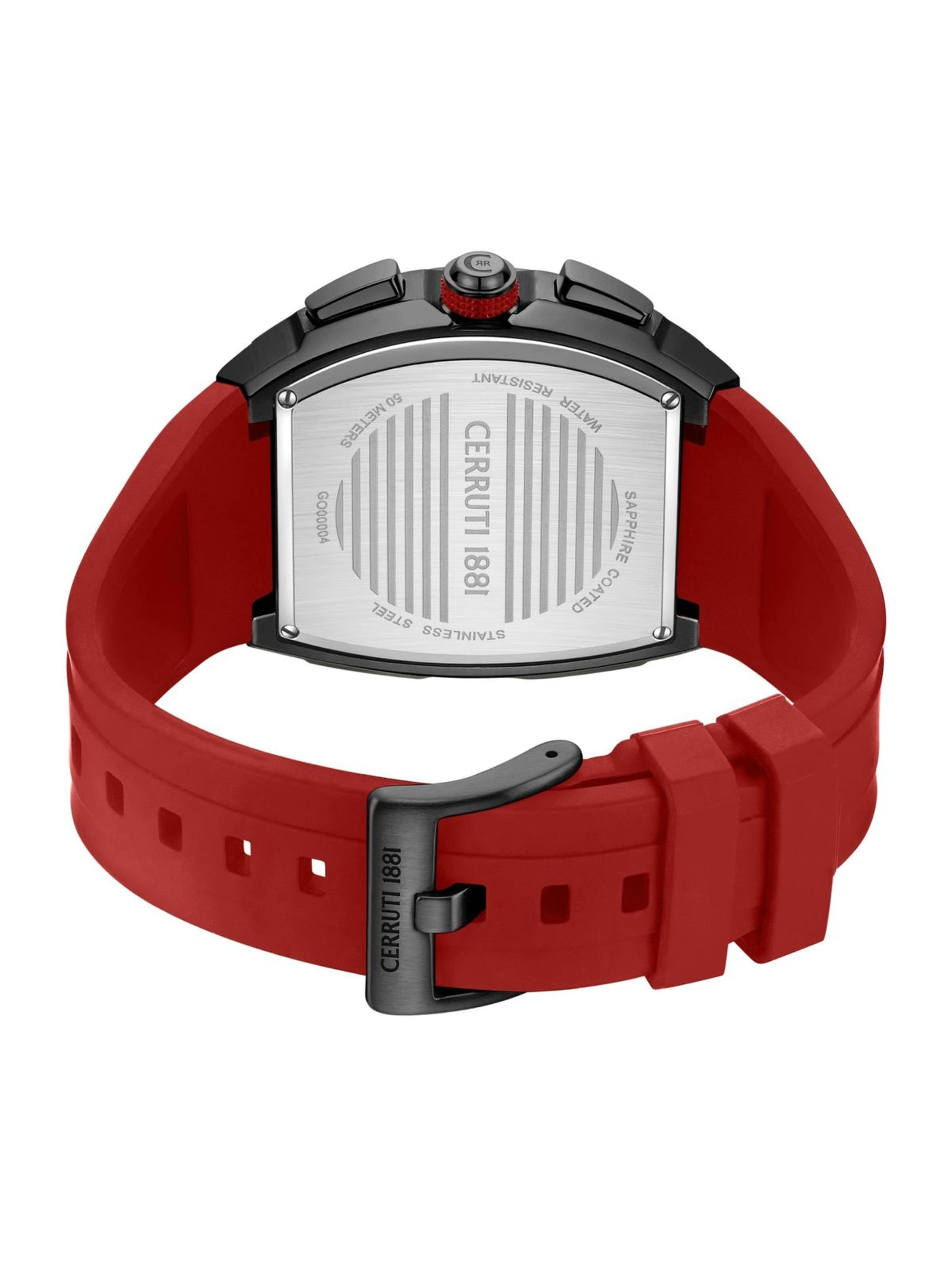CERRUTI 1881 Zegarek analogowy 'Chronograph Macerata' w kolorze czerwony