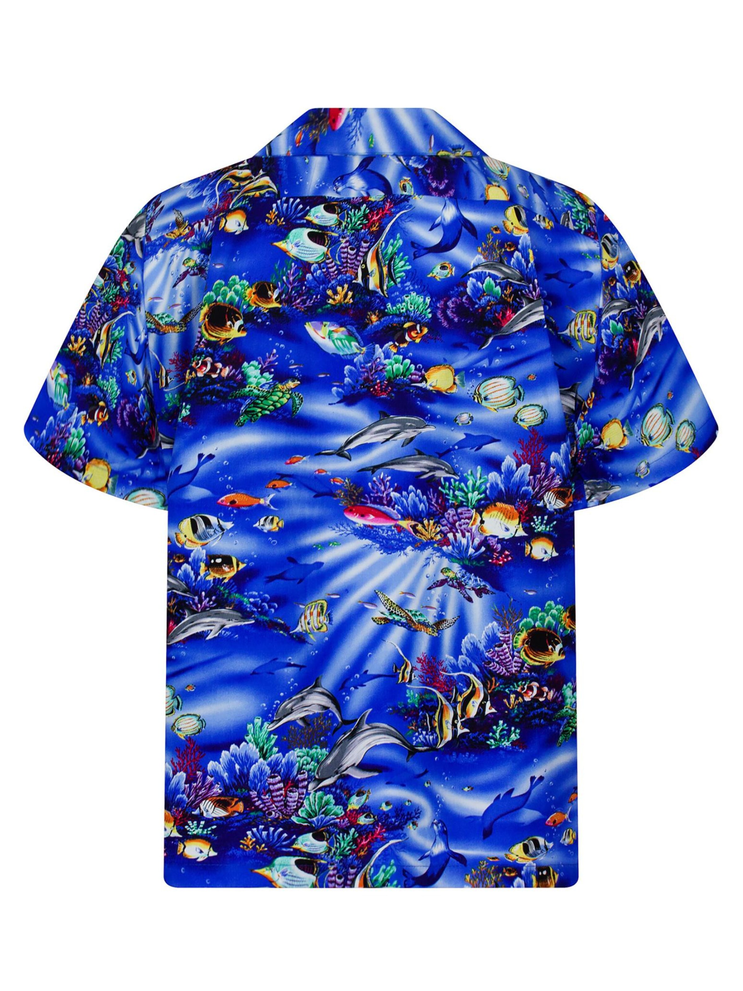 KY's Regular fit Button Up Shirt 'Aquarium' in Blue