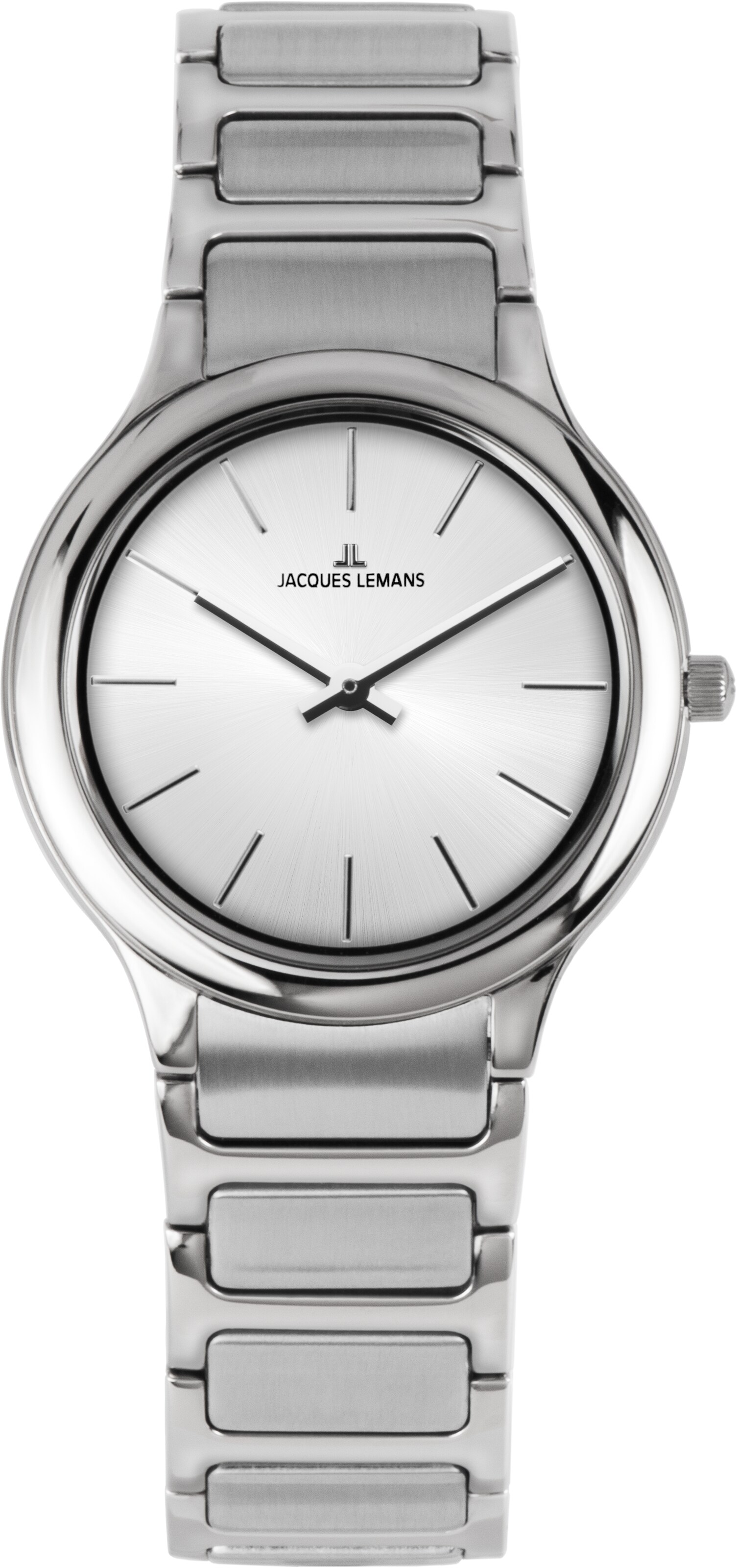 Jacques Lemans Analoguhr in Silber: Vorderseite