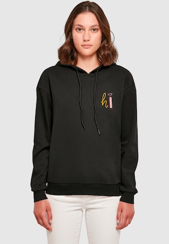 Merchcode Sweatshirt 'Hi Everyday ' in Black: front