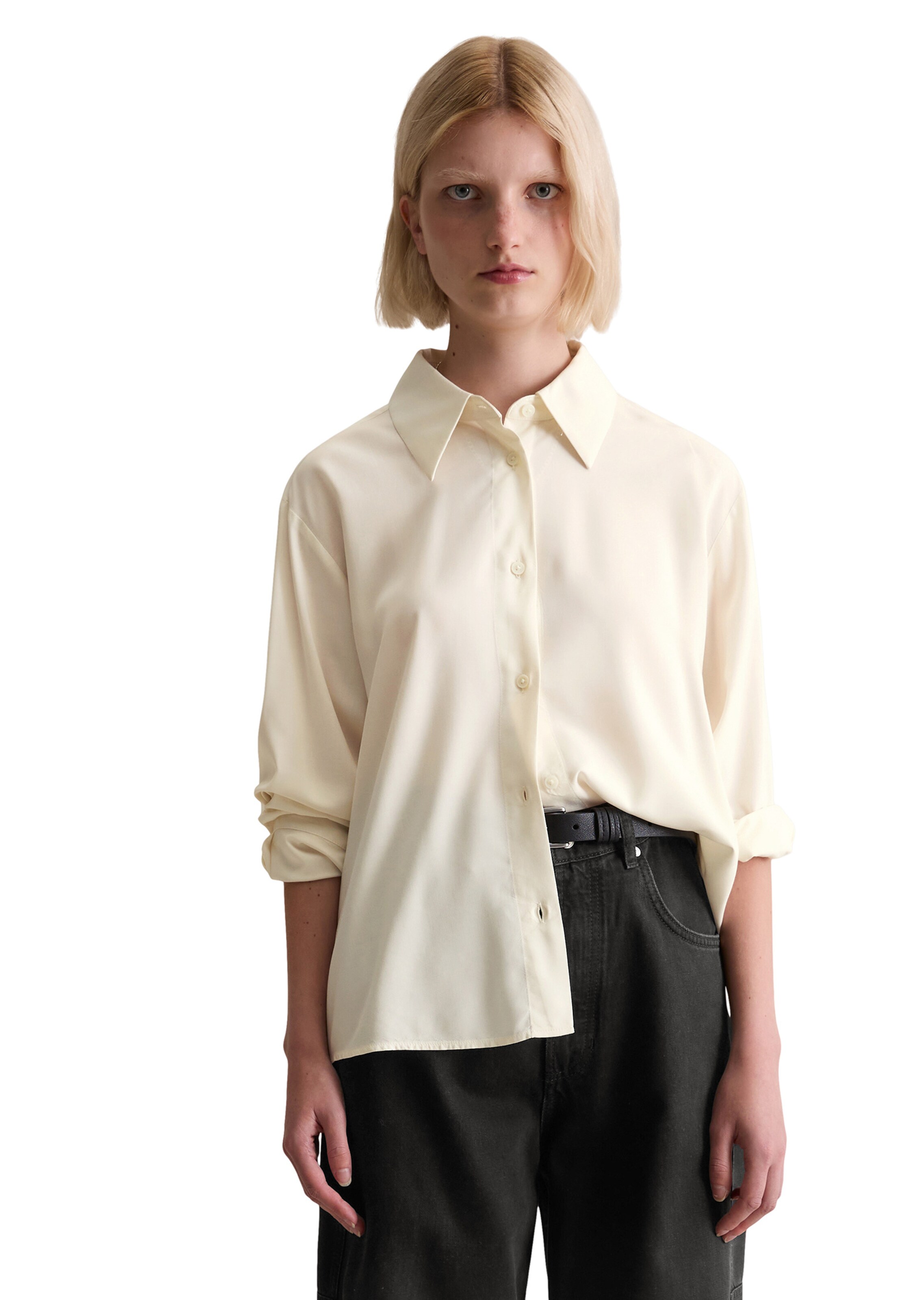 Marc O'Polo DENIM Blouse in Wit: voorkant