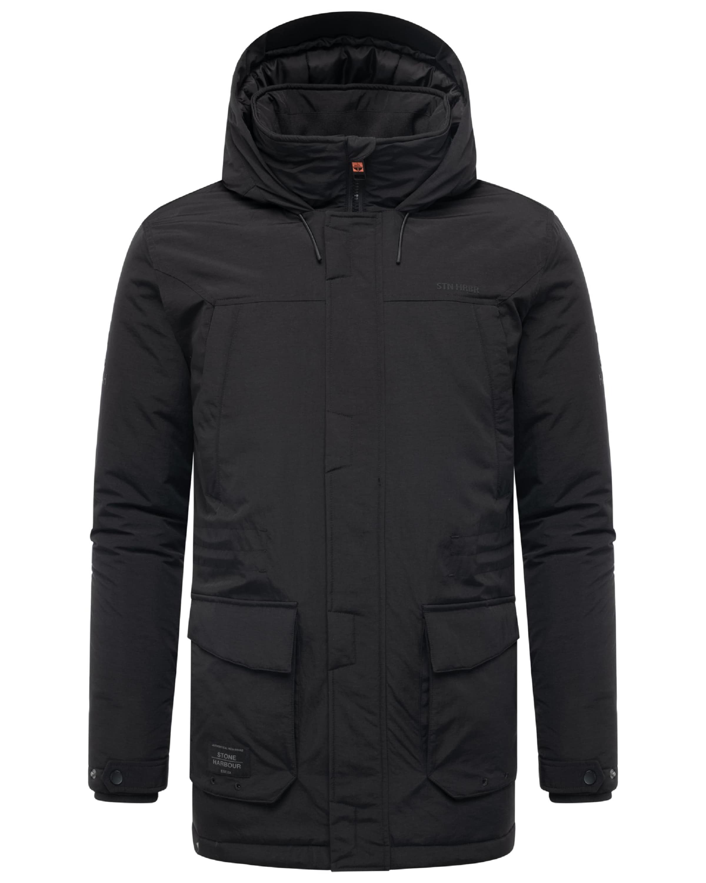 STONE HARBOUR Χειμερινό μπουφάν 'Wadiim' σε μαύρο: μπροστά