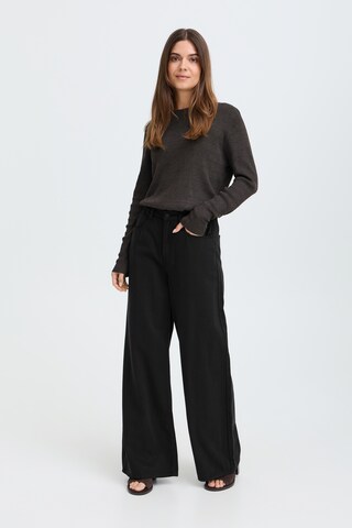 Pulz Wide leg Jeans 'ESMINE' in Zwart