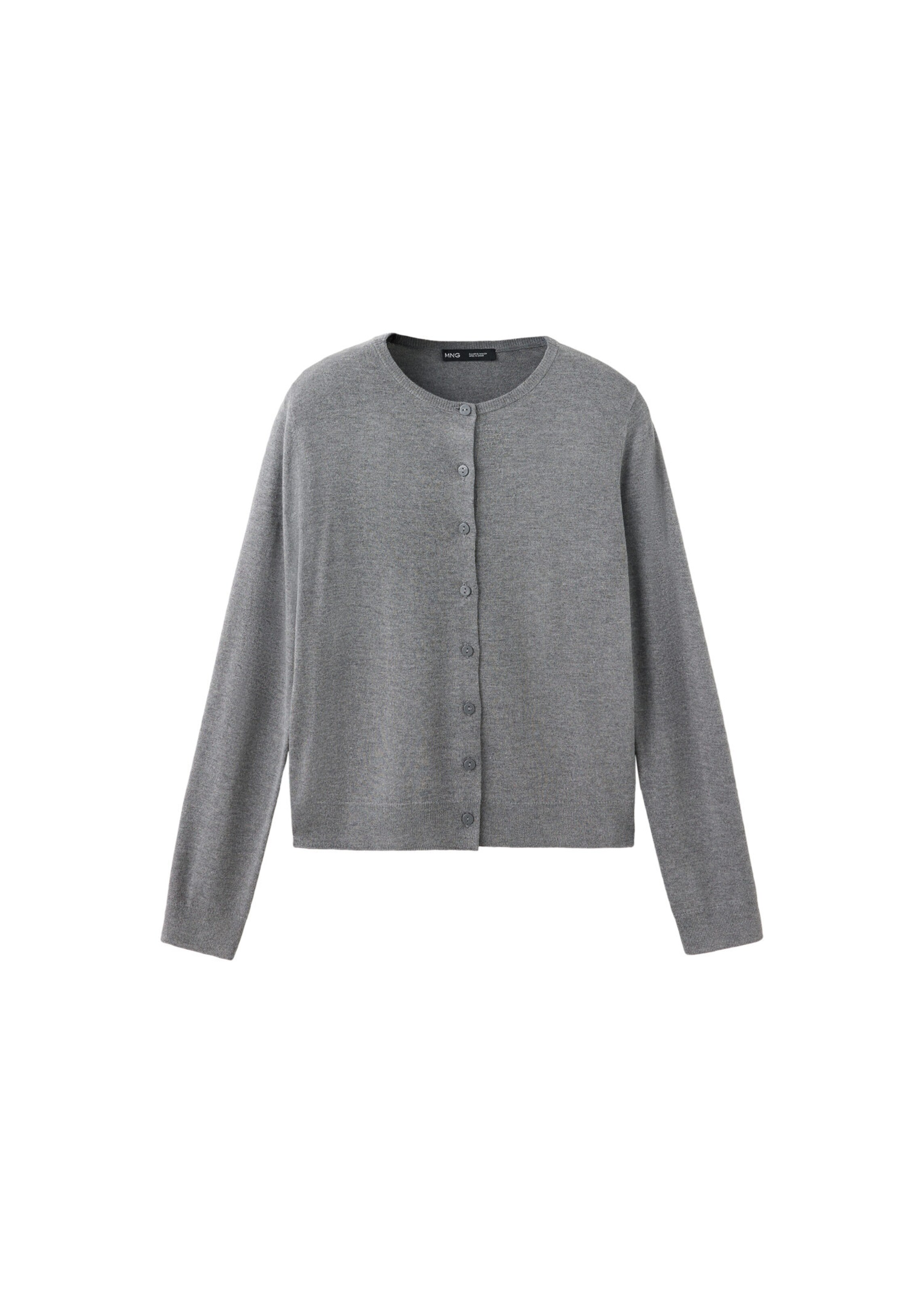 MANGO Gebreid vest 'LUCCA' in Grijs: voorkant