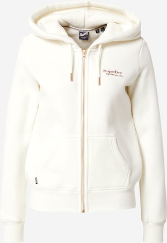 Superdry Zip-Up Hoodie 'Essential' in White: front