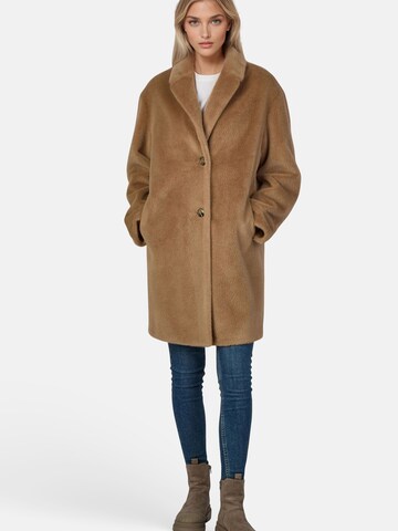 White Label Damenmantel aus kurzem Webpelz in edler Seal-Optik, Länge Gr. 38: ca.90 cm in Braun