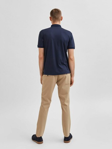 T-Shirt 'Fave' SELECTED HOMME en bleu