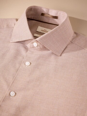 Next Slim fit Button Up Shirt in Brown