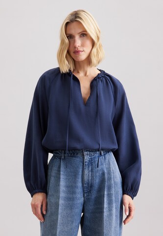 SEIDENSTICKER Blouse 'Schwarze Rose' in Blauw: voorkant