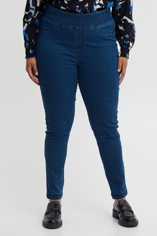 Fransa Curve Slim fit Pants 'MALLY' in Blue: front