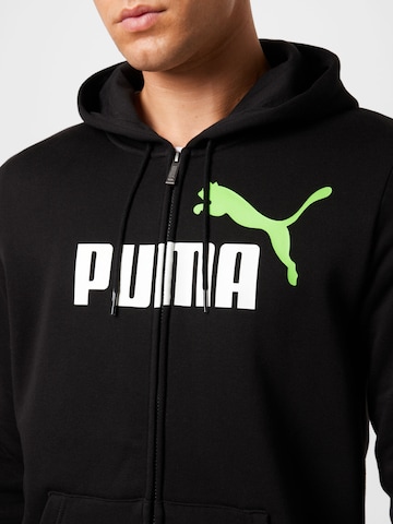 PUMA Athletic Zip-Up Hoodie in Black