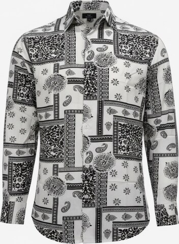 Radwa Overhemd 'Men's Viscose multicolor pattern shirt' in Wit: voorkant