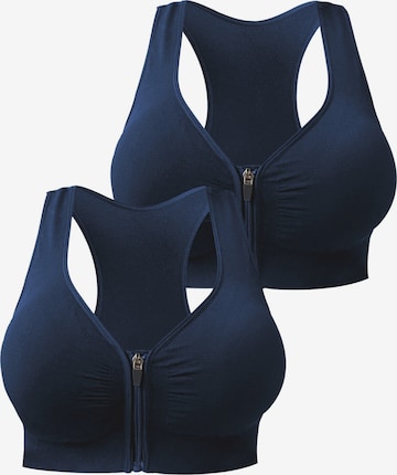 Soutien-gorge de sport 'Push-up Bralette Athletic Bras' MEETWEE en bleu : devant