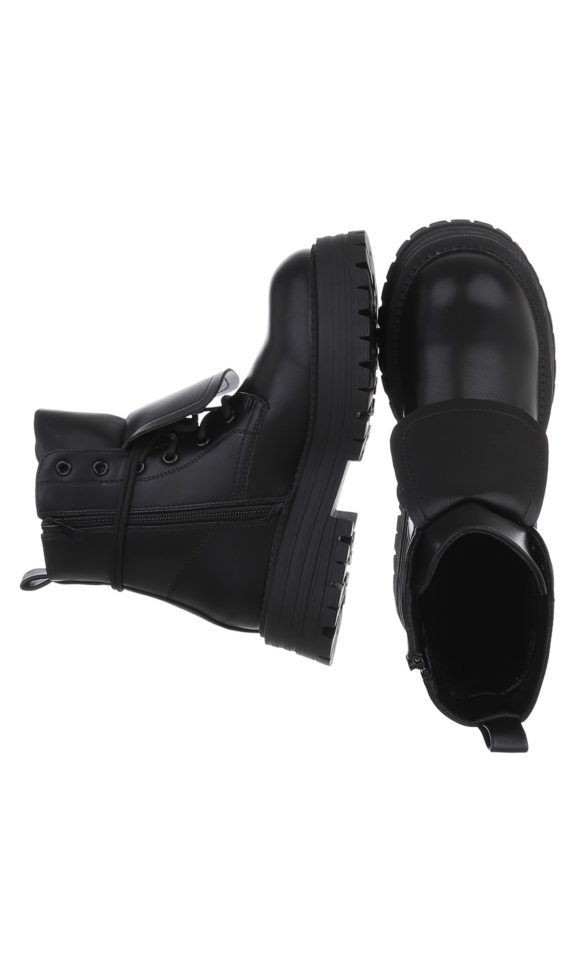 Ital-Design Schnürstiefelette in Schwarz