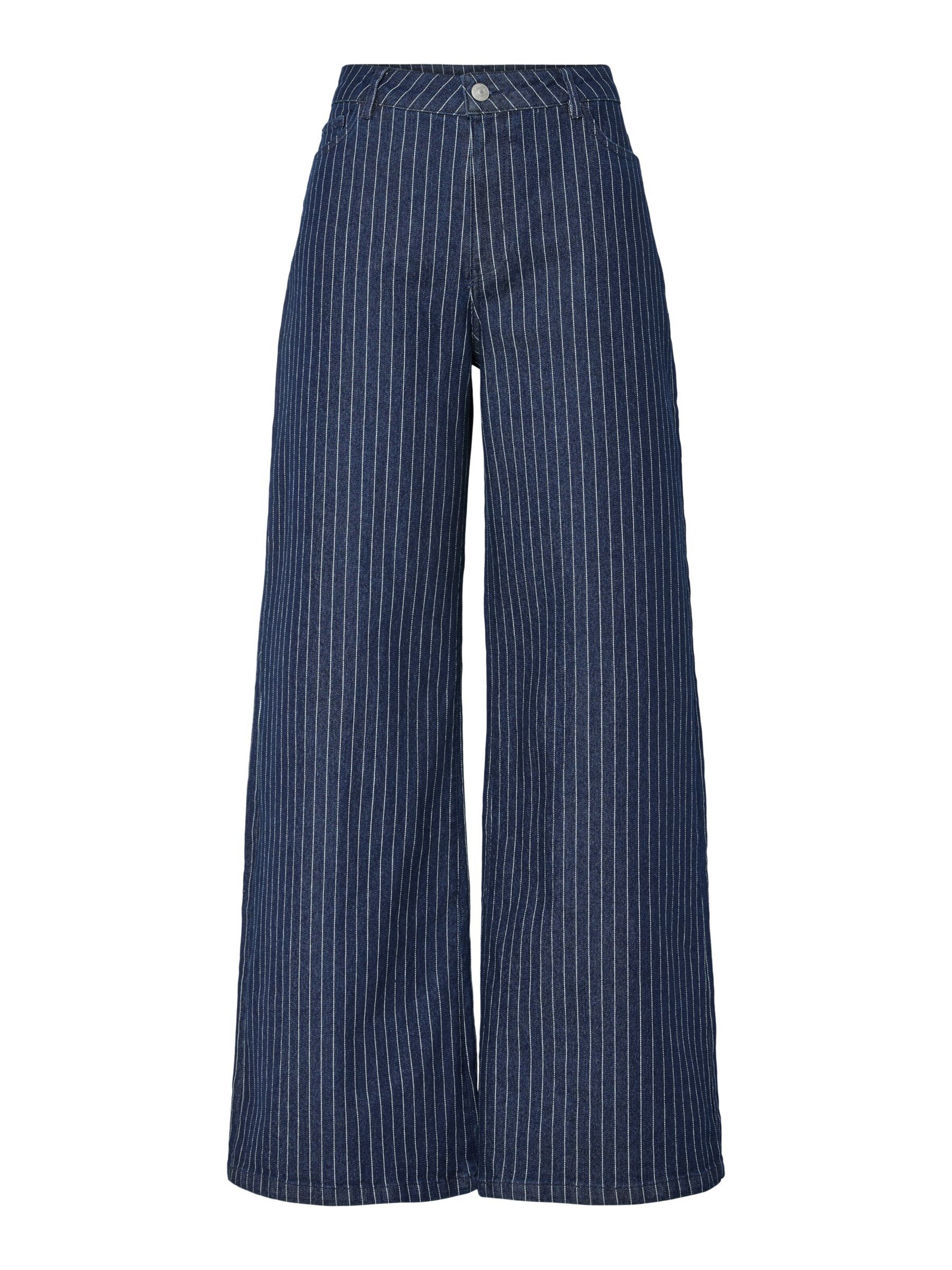 PIECES Wide leg Jeans 'PCROSE' in Blauw: voorkant
