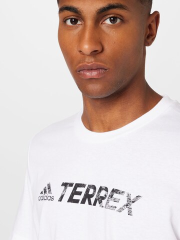 T-Shirt fonctionnel 'Classic Logo' ADIDAS TERREX en blanc