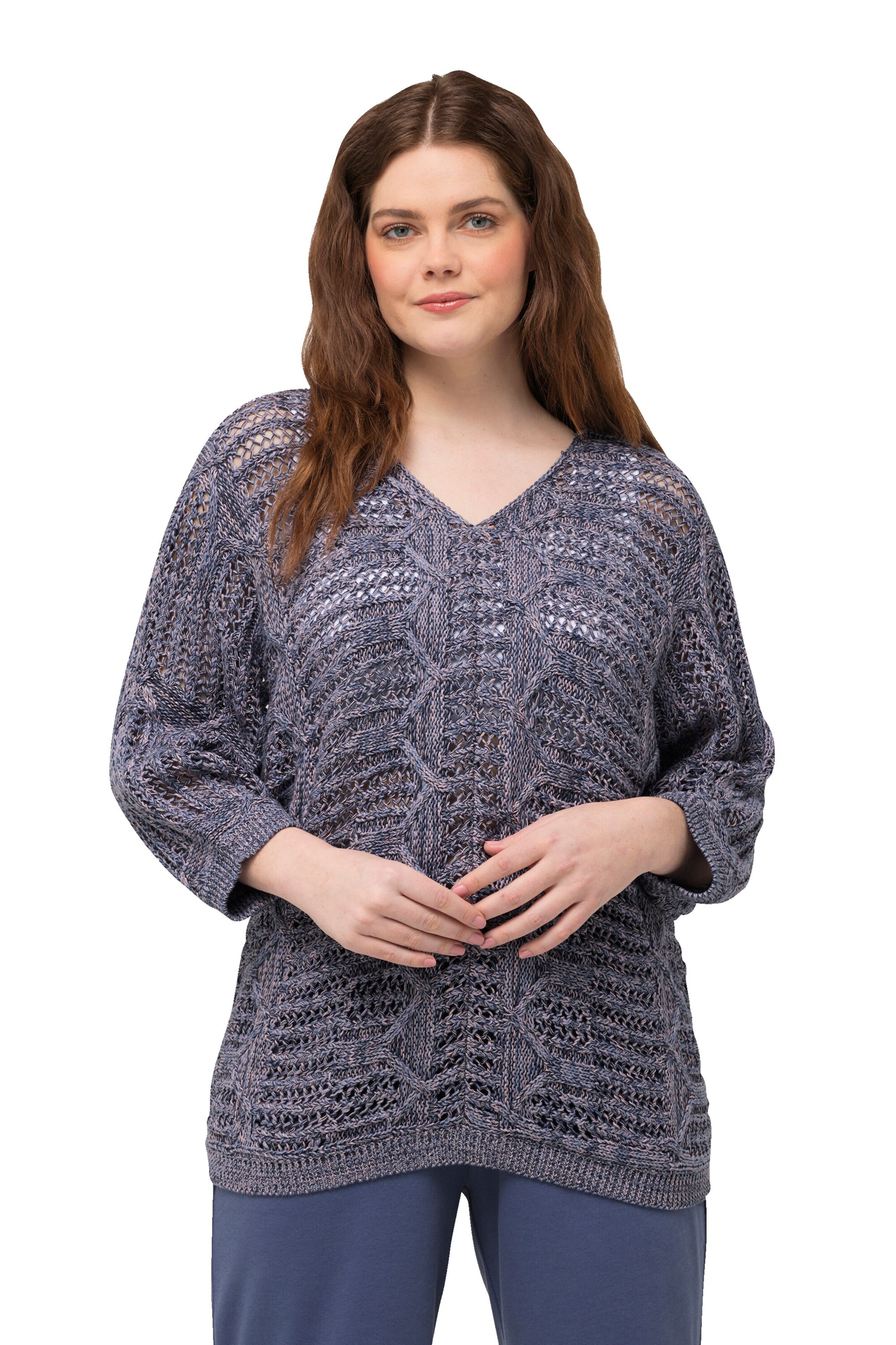 Ulla Popken Trui in Blauw: voorkant