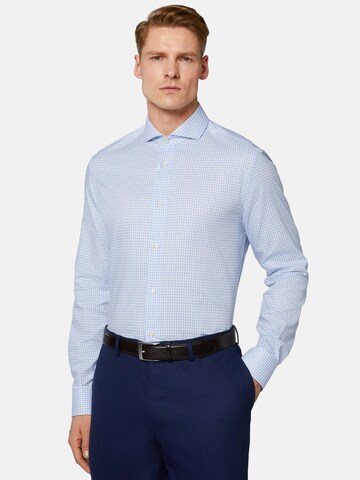 Boggi Milano Slim fit Overhemd in Blauw: voorkant