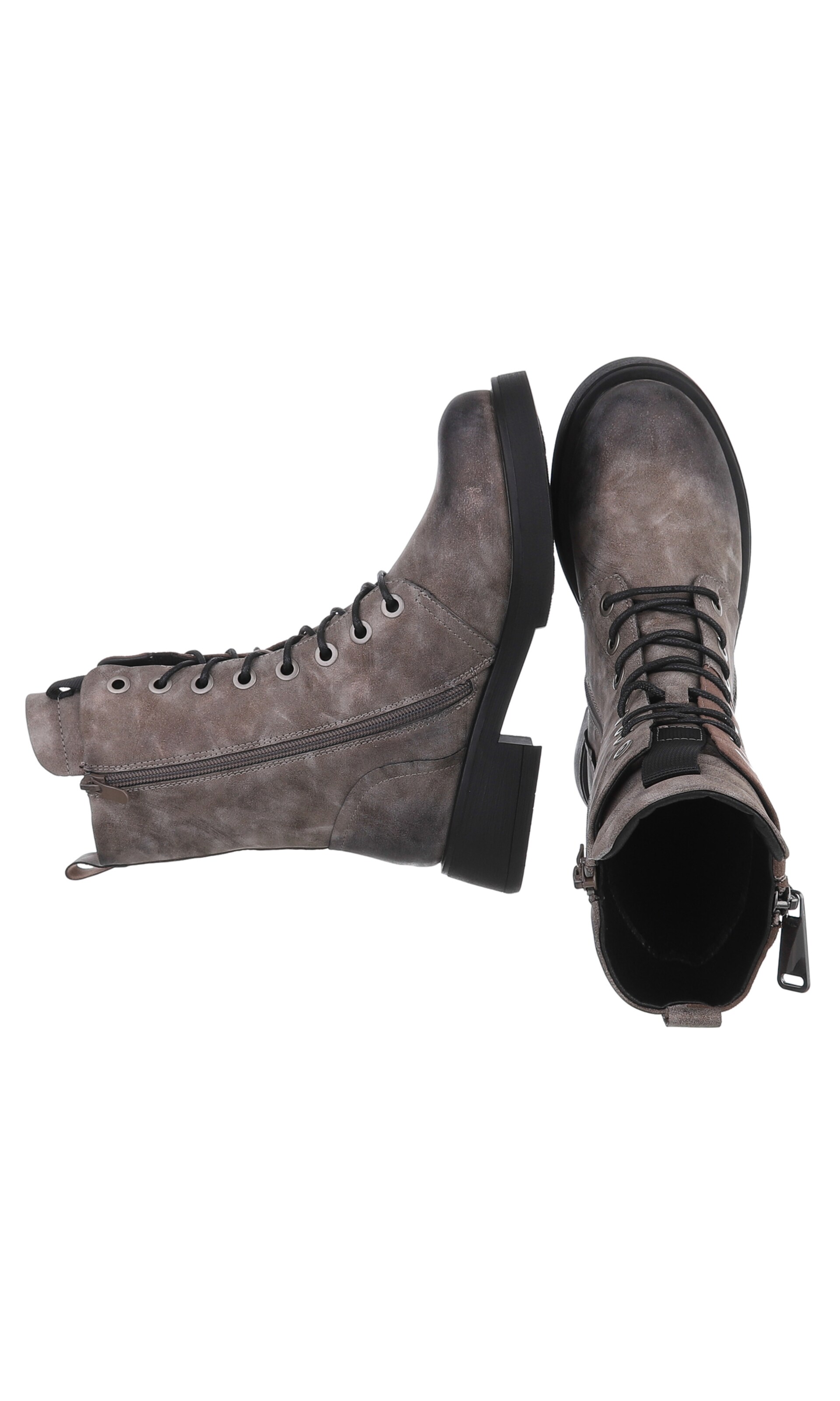 Ital-Design Schnürstiefelette in Grau