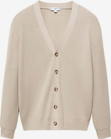 MANGO MAN Knit Cardigan in Beige: front