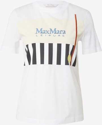 Tricou 'OBLIQUA' de la Max Mara Leisure pe alb: față