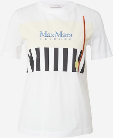 Max Mara Leisure Μπλουζάκι 'OBLIQUA' σε λευκό: μπροστά