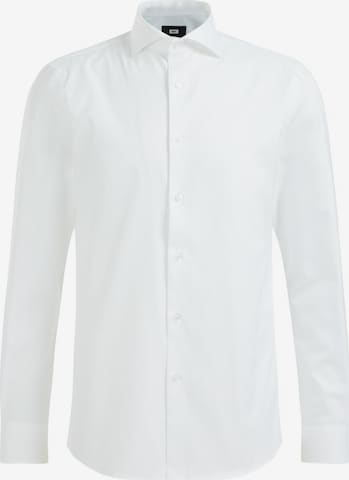 WE Fashion Slim fit Button Up Shirt in White: front